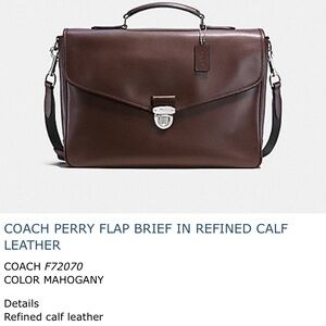 Brand new Coach briefcase in luxurious leather brand new with exquisite details